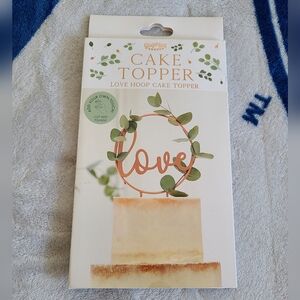 Ginger Ray Metal Hoop Wedding Cake Topper, Rose Gold